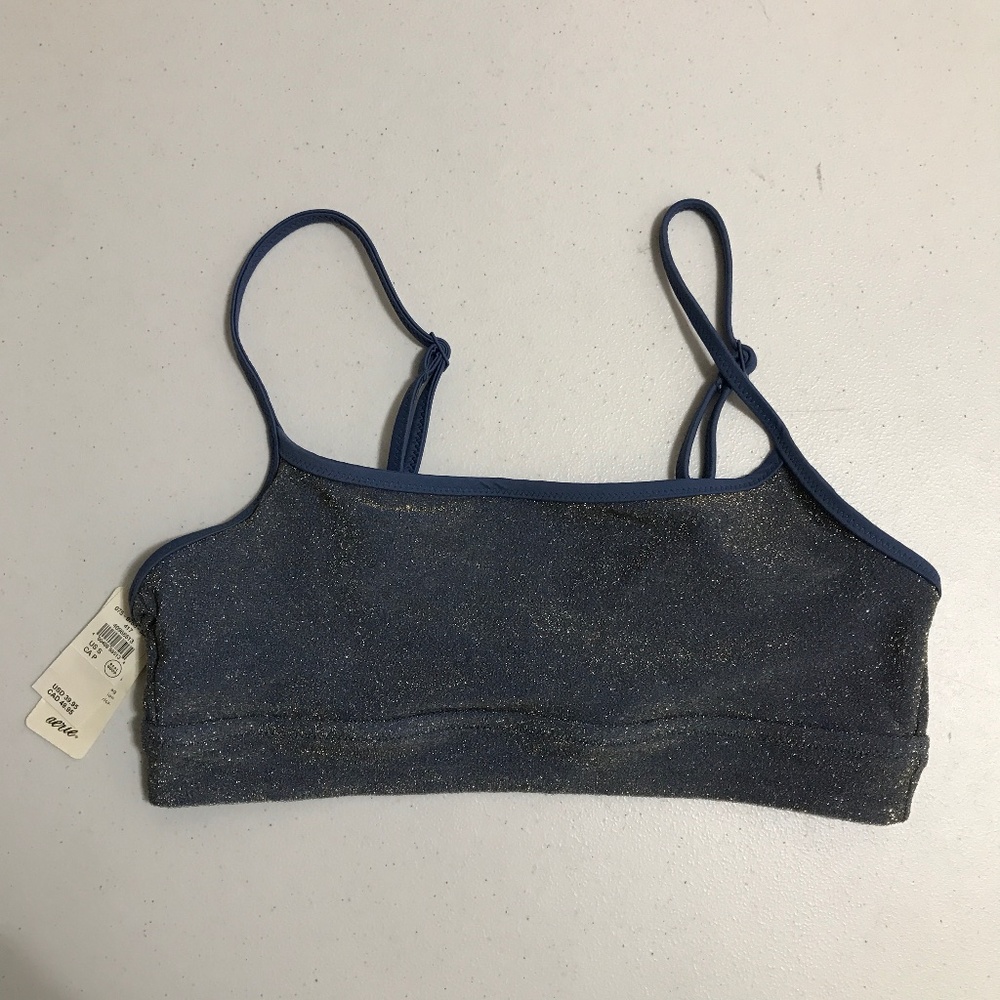 Aerie Sparkle Straight Scoop Bikini Top